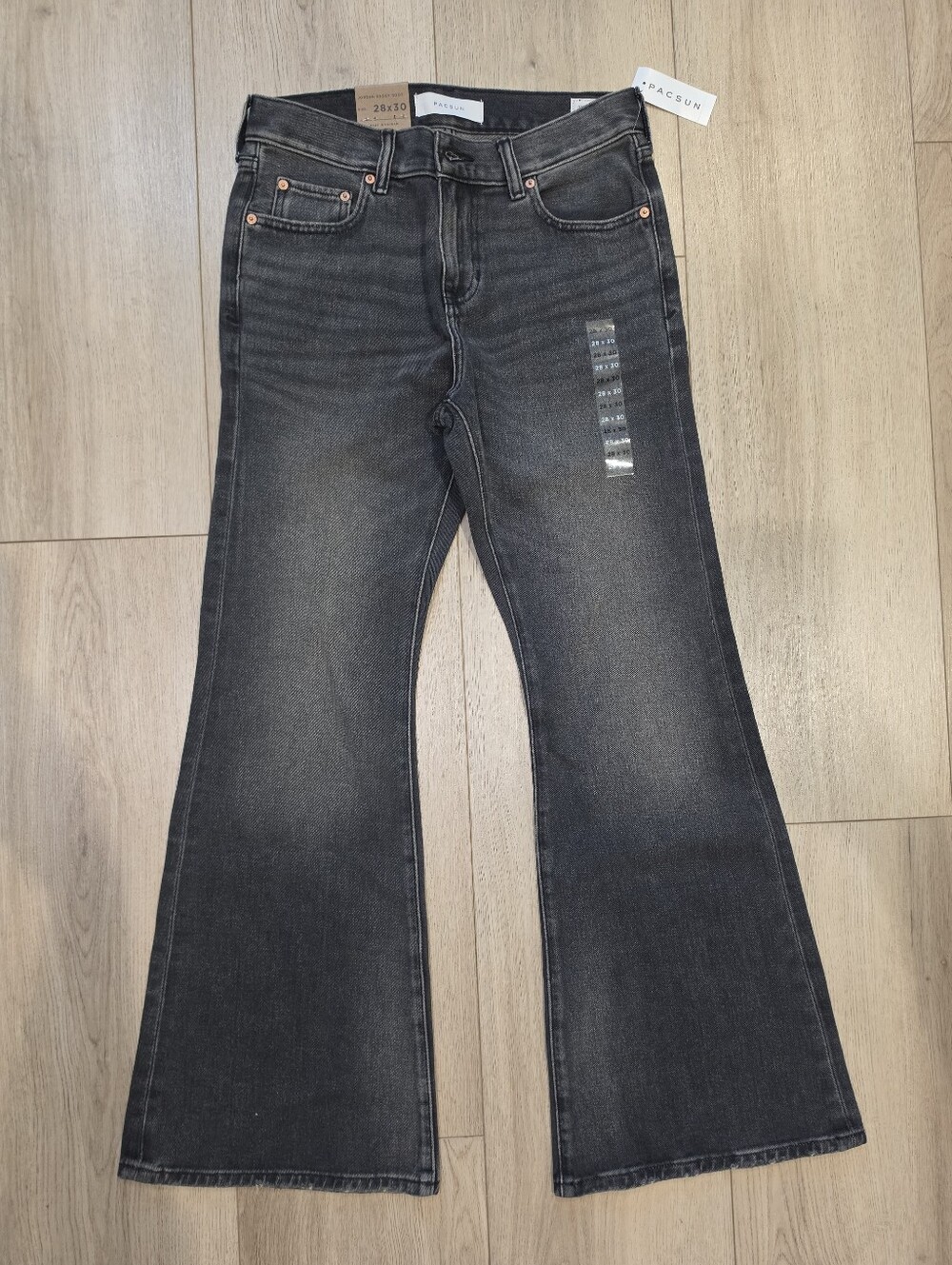 PacSun Jordan Baggy Boot Jeans 28x30 Washed Black NWT